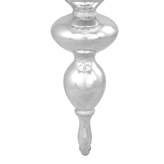 22" Silver Glittered Shatterproof Commercial Finial Christmas Ornament